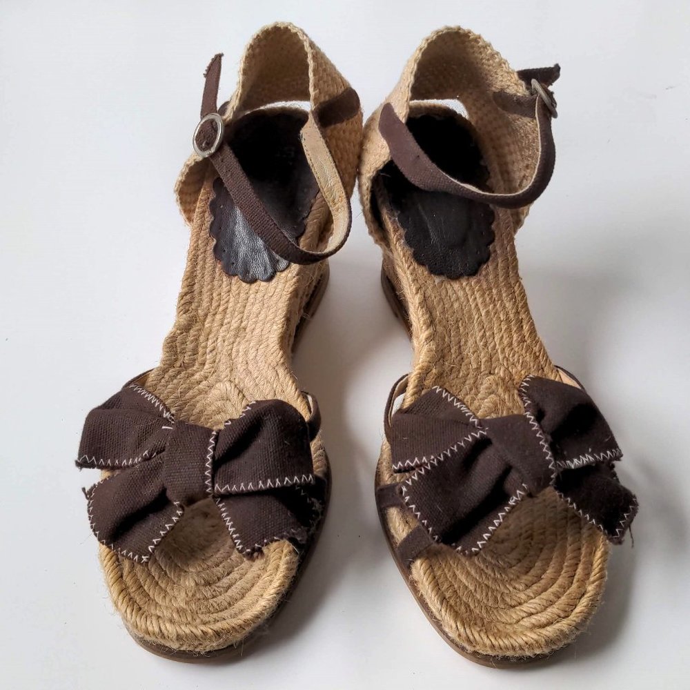 Wedge Espadrilles sandals with adjustable strap, Made in Spain, size 8.5